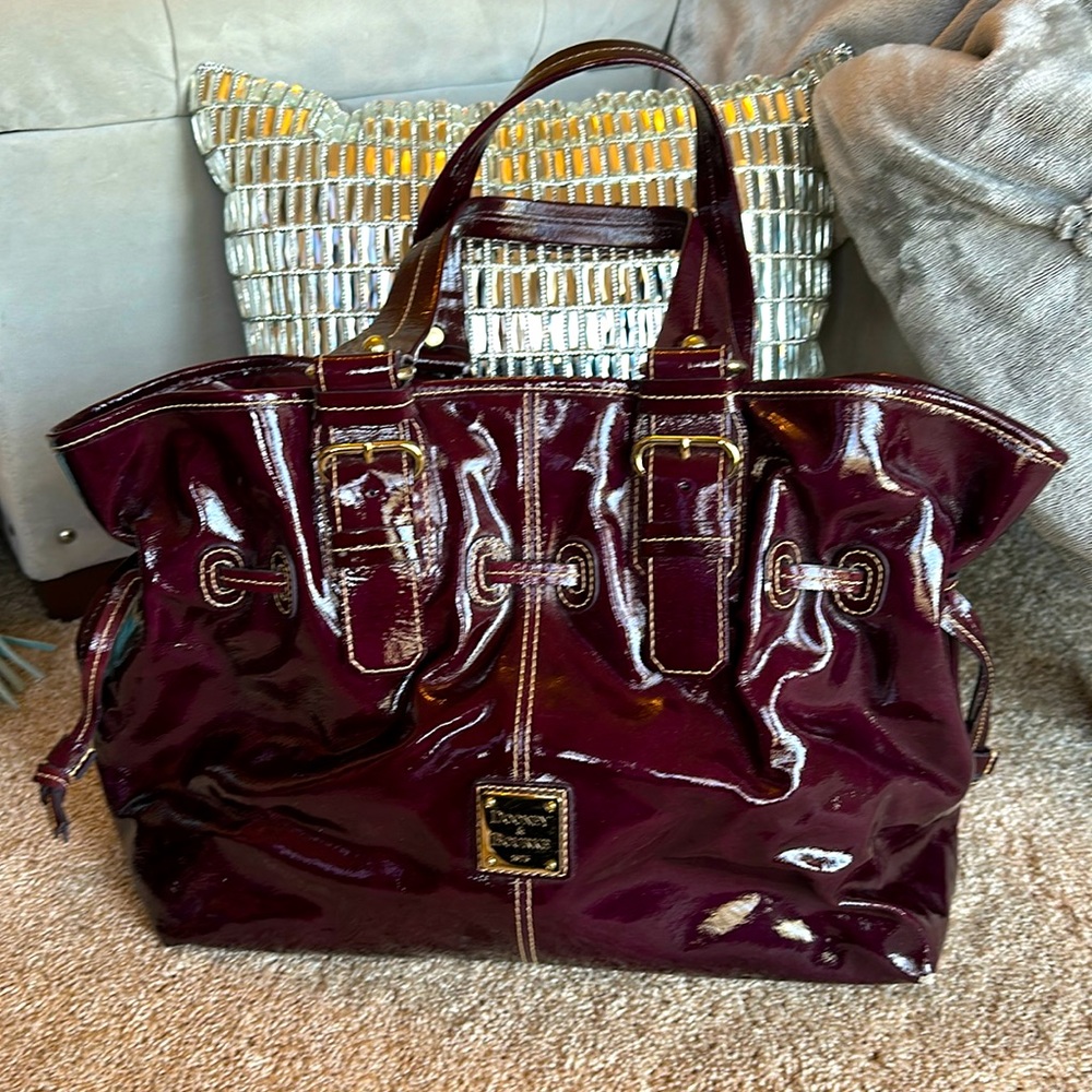 Plum patent Dooney and Burke tote